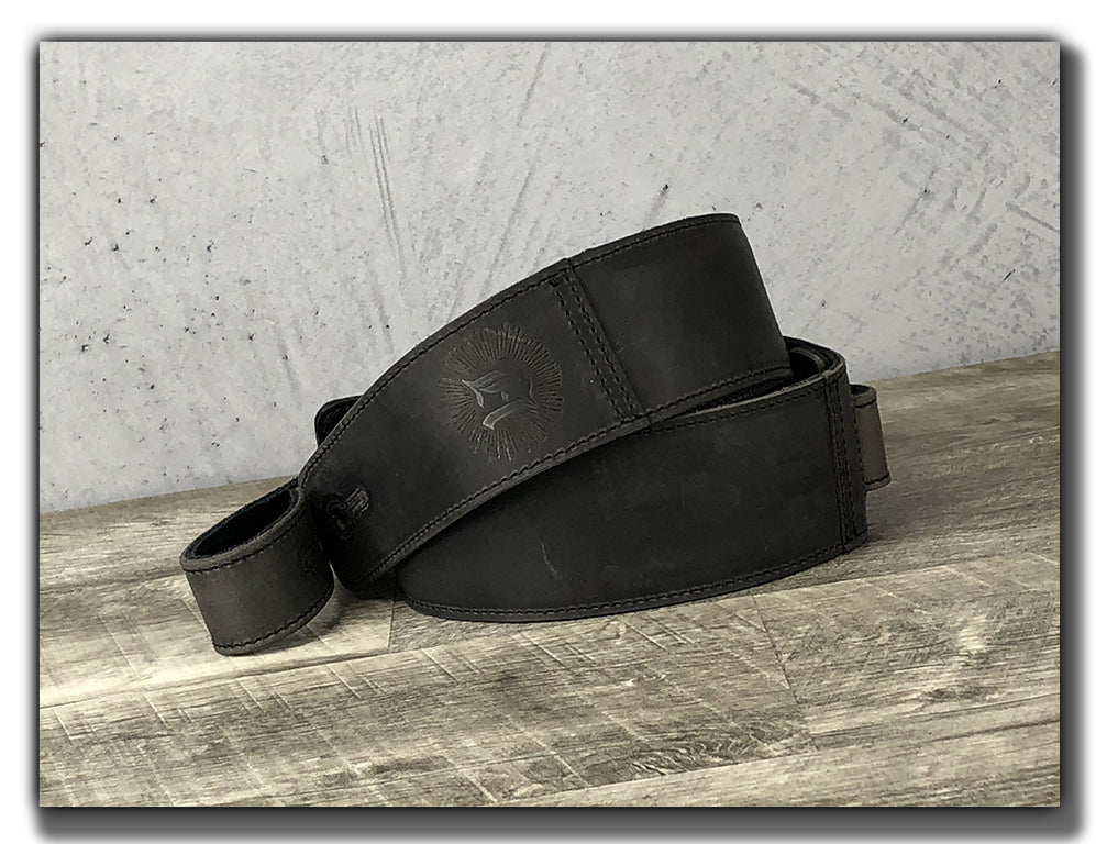 Leather Guitar Strap | Rugged | Steel Grey | The Reticent