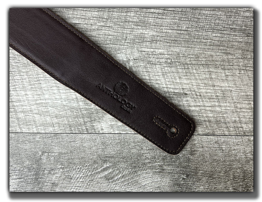 The Reticent - Sienna Suede Leather Guitar Strap