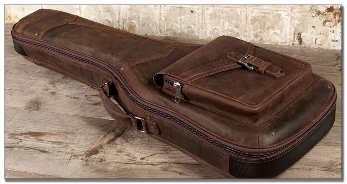 Leather guitar case