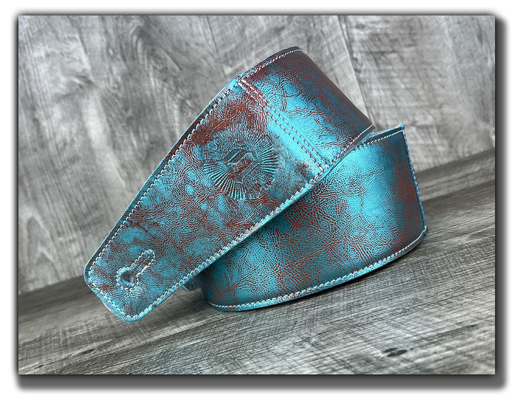 The Reticent - Cotton Candy Leather Guitar Strap