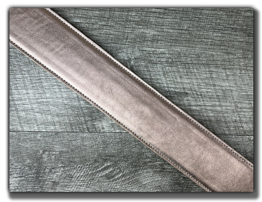 The Reticent - Rose Gold Leather Guitar Strap