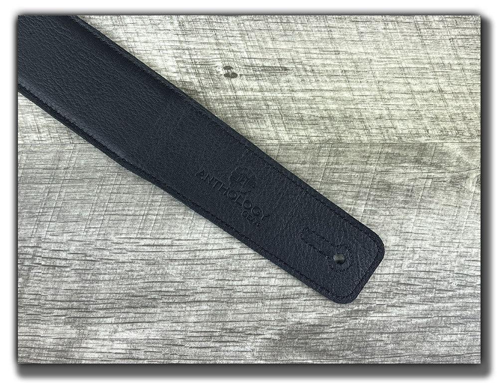 The Reticent - Sea Storm Blue Leather Guitar Strap