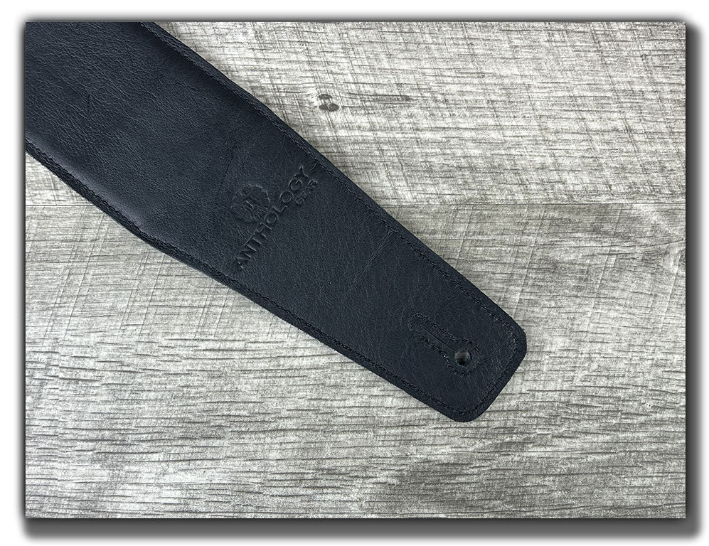 The Reticent - Sea Storm Blue Leather Guitar Strap