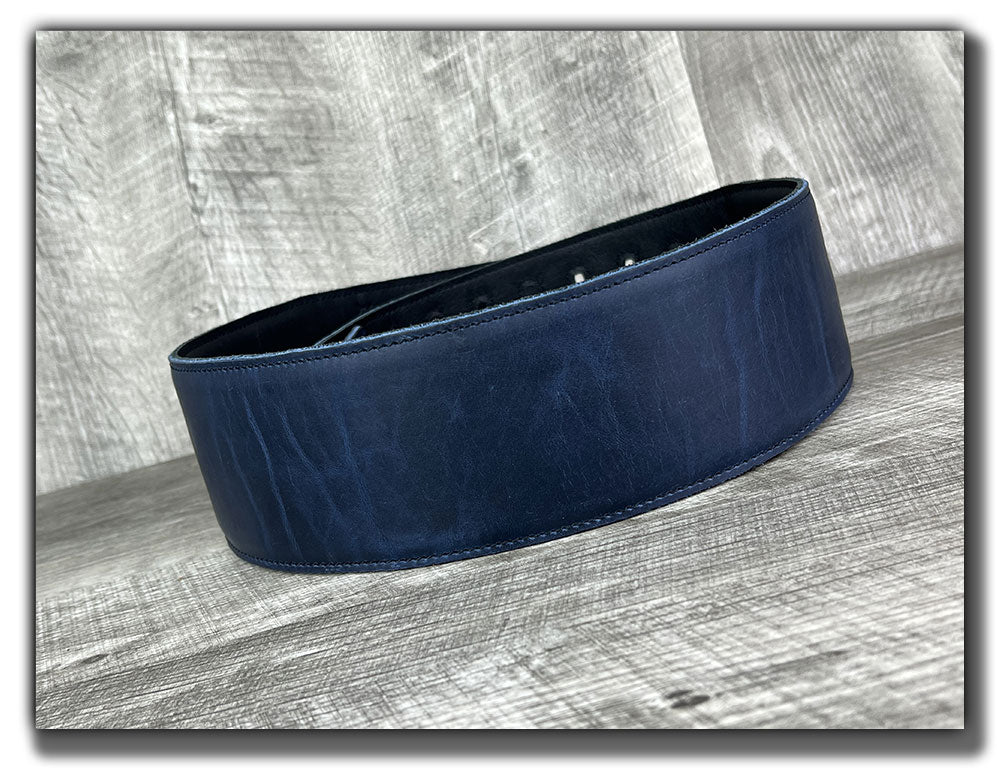 The Reticent - Sea Storm Blue Leather Guitar Strap