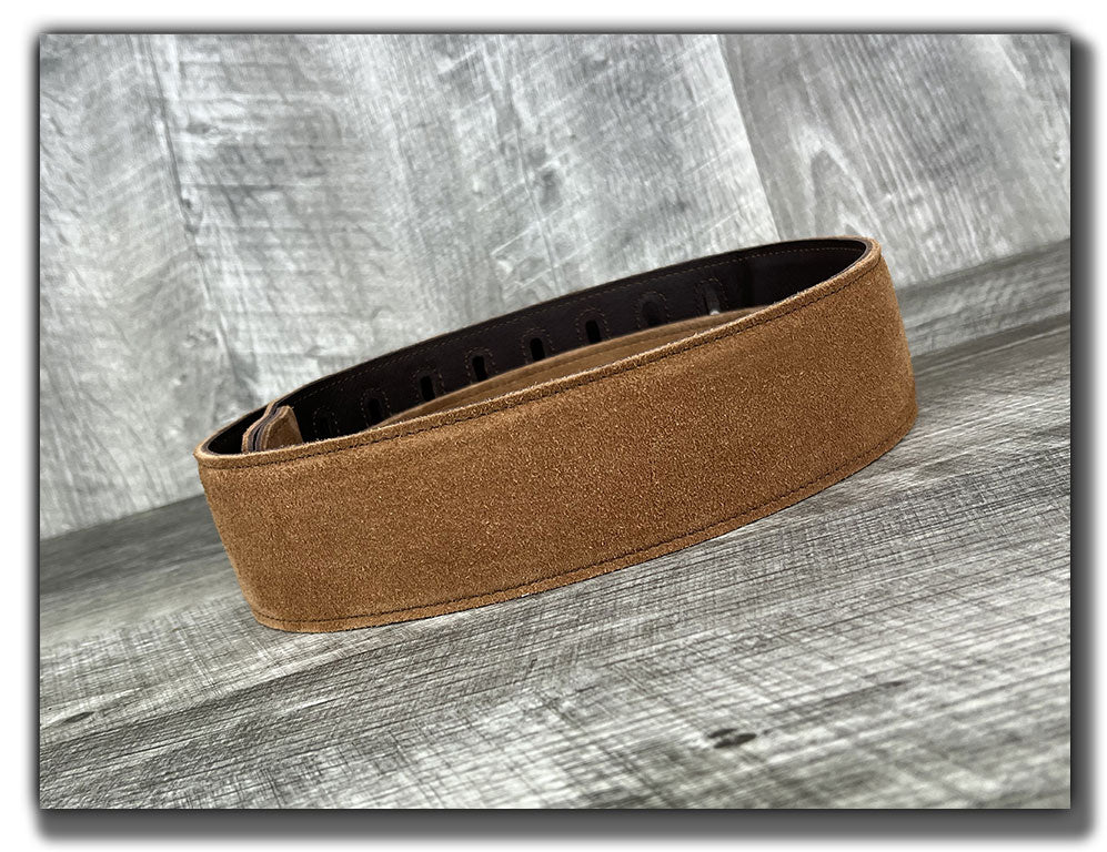 The Reticent - Sienna Suede Leather Guitar Strap