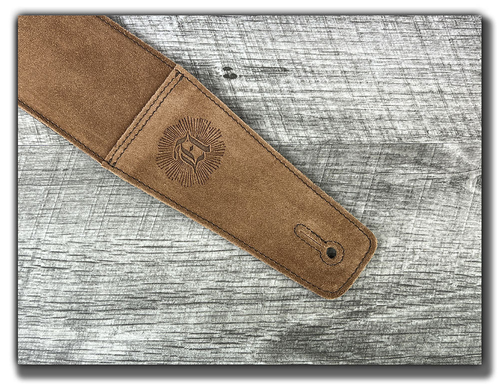 The Reticent - Sienna Suede Leather Guitar Strap