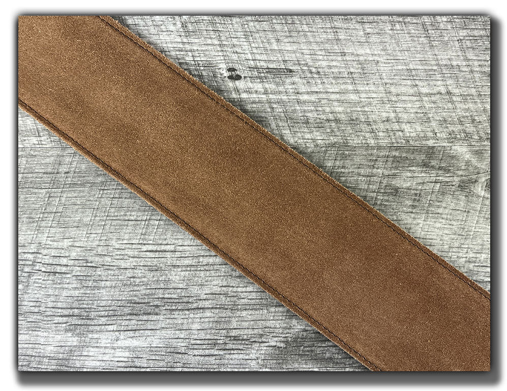 The Reticent - Sienna Suede Leather Guitar Strap