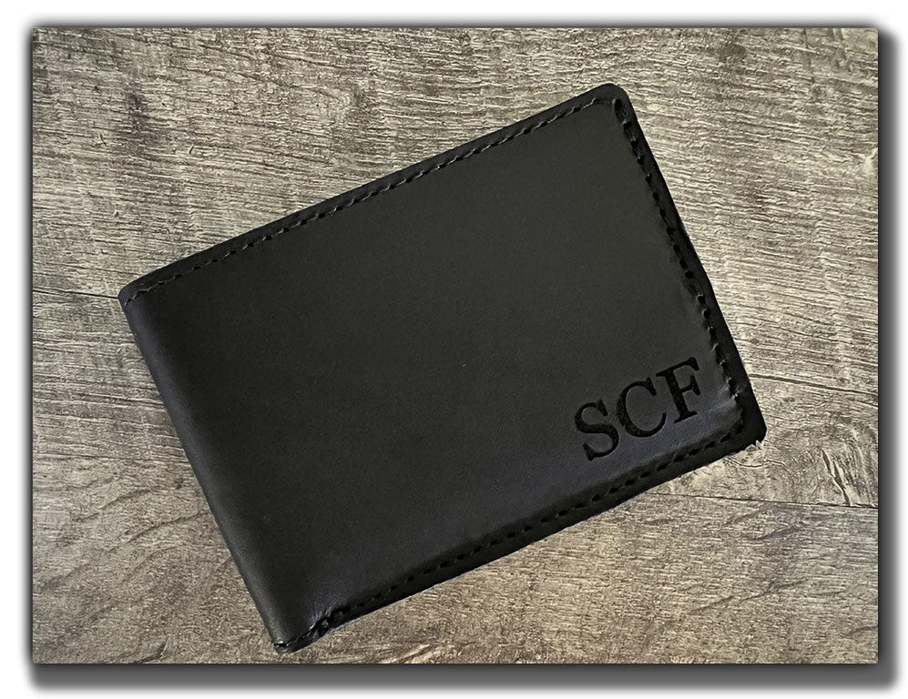 Grey Bi Fold Hand Painted Leather Wallet For Men, Card Slots: 6