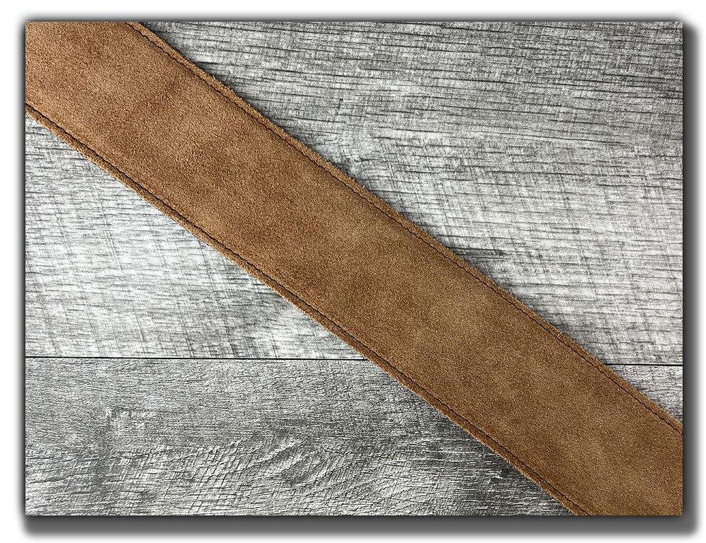 The Reticent - Sienna Suede Leather Guitar Strap