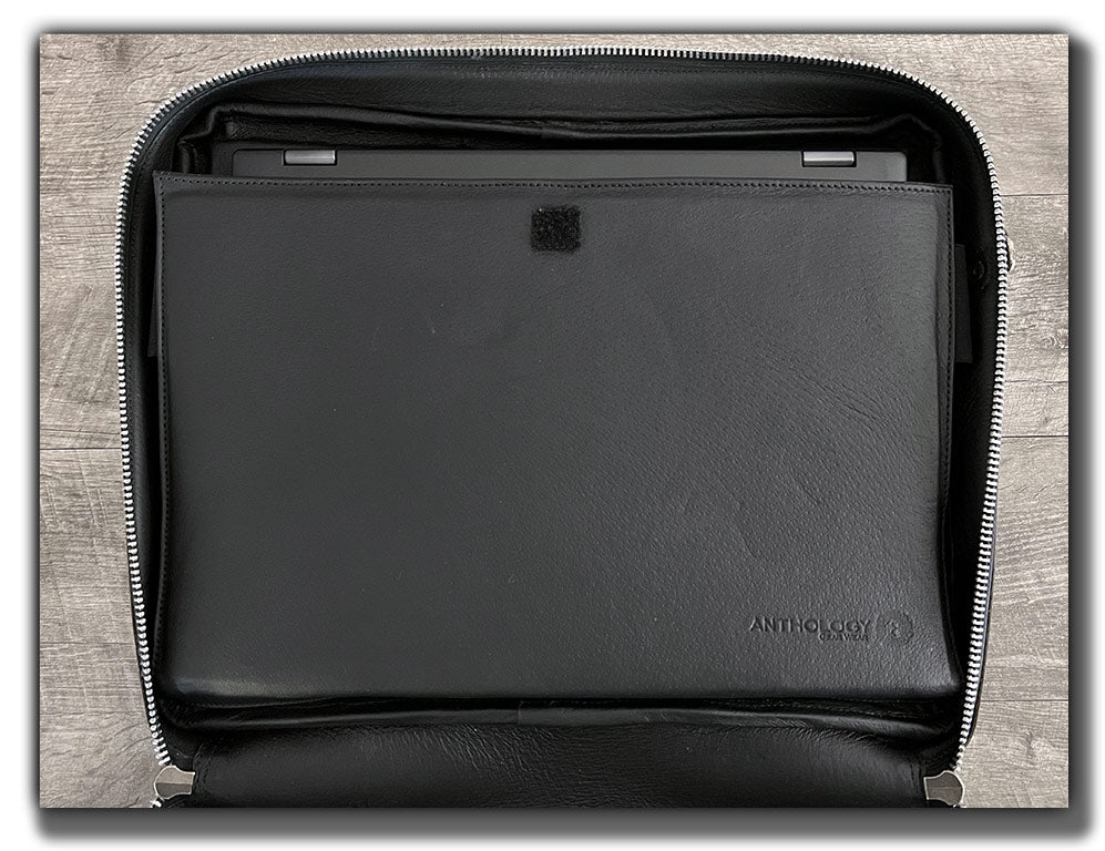 Leather laptop outlet case with handle