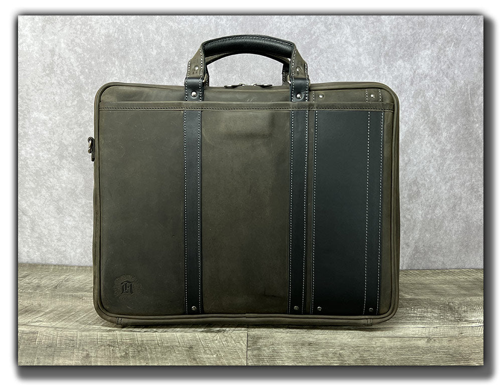 Leather Briefcase, Real Full Grain Laptop Bag